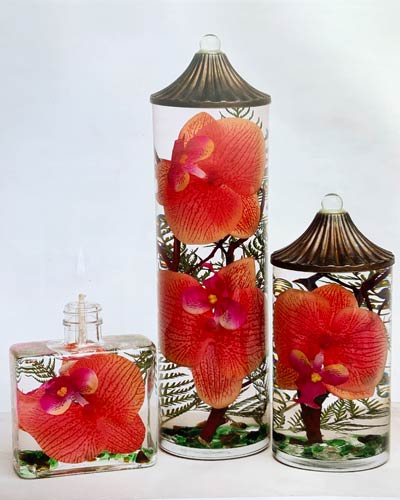 Coral Orchid – shown in Eco, Cylinder, and Small Cylinder.