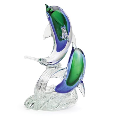 Dancing Dolphins – This figurine features two glass dolphins locked in a beautiful display of dance.
