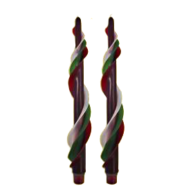 Triple Spiral Colors: Cranberry/forest green/ivory.