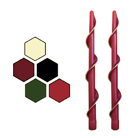 Single Gold – Colors: classic ivory, cranberry, ebony, forest green, holiday red.