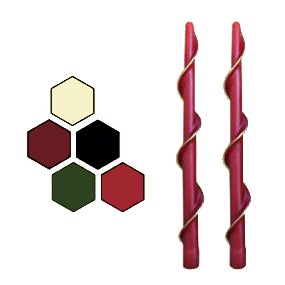 Single Gold – Colors: classic ivory, cranberry, ebony, forest green, holiday red.